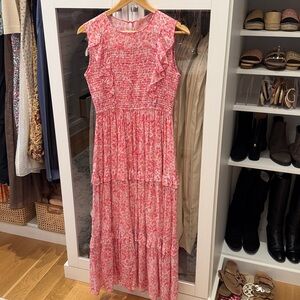 Banjanan Pink Sleeveless Ruffle Maxi Dress